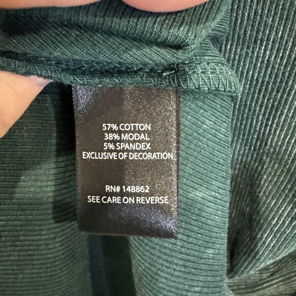 NWT Torrid 2xl Green Long-Sleeve T-Shirt with Crochet Detail Boho Ribbed Knit - Picture 6 of 7